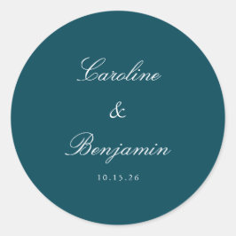 スクリプフォーマルトエレガントウェディングカスタムティール（緑がかった色） ラウンドシール