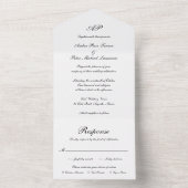 スクリプフォーマルトモノグラム白黒エレガントな結婚式 オールインワン招待状 (内側)