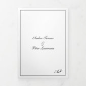 スクリプフォーマルトモノグラム白黒エレガントな結婚式 三つ折り招待状 (カバー)