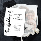 スクリプフォーマルト写真白黒エレガントな結婚式 招待状