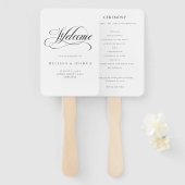 スクリプフォーマルト黒と白結婚の ハンドファン (正面&裏面)