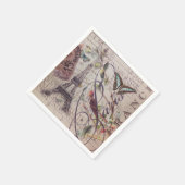 スクリプフランスのトカントリー蝶パリエッフェルタワー スタンダードカクテルナプキン (角)