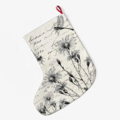 スクリプフランスのトワイルドフラワードラゴンフライヴィンテージ休日 ラージクリスマスストッキング (裏面 (吊り時))