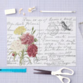 スクリプフランスのトヴィンテージの再編集フローラ鳥はがき 薄葉紙 (クラフト)