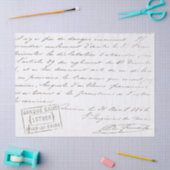 スクリプフランスのトヴィンテージスタンプされた文字の切り離し 薄葉紙 (クラフト)