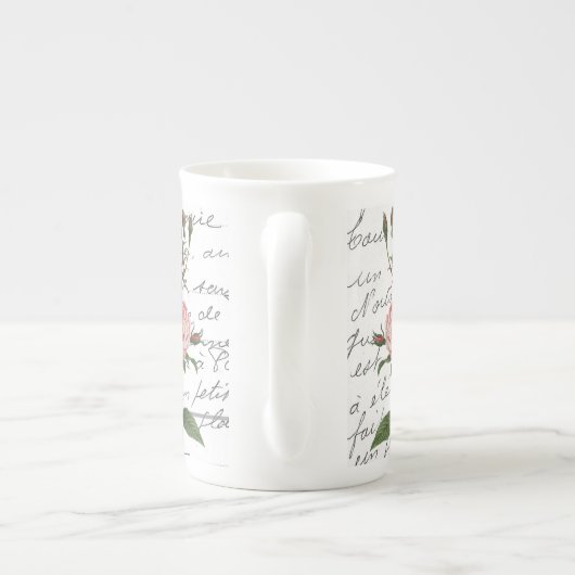 スクリプフランスのトヴィンテージバラフラワーカルトポストエール ボーンチャイナマグカップ (裏面)