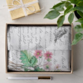 スクリプフランスのトヴィンテージPrimrose鳥はがき 薄葉紙 (ギフト)