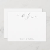 スクリプミニマルトありがとうひなパーソナライズされた形 ノートカード (正面/裏面)