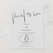 スクリプミニマルトで鉛筆グレー日付を保存 案内ポストカード (正面)