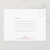 スクリプミニマルトで鉛筆Burgundy日付を保存 案内ポストカード (裏面)