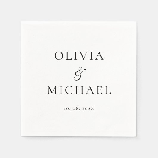 スクリプミニマルトのミニマル結婚リスト スタンダードカクテルナプキン (正面)