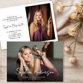 スクリプミニマルトの卒業名卒業パーティー 招待状