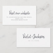 スクリプミニマルトの結婚webサイトにカードを挿入 プレイスカード (正面/裏面)