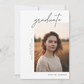 スクリプミニマルトエレガントカレッジ2写真卒業 案内状 (正面)