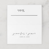 スクリプミニマルトエレガント白黒名結婚の プレイスカード (外部開封)