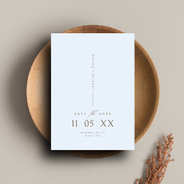 スクリプミニマルトエレガント・ライト・ブルー日付の保存 招待状
