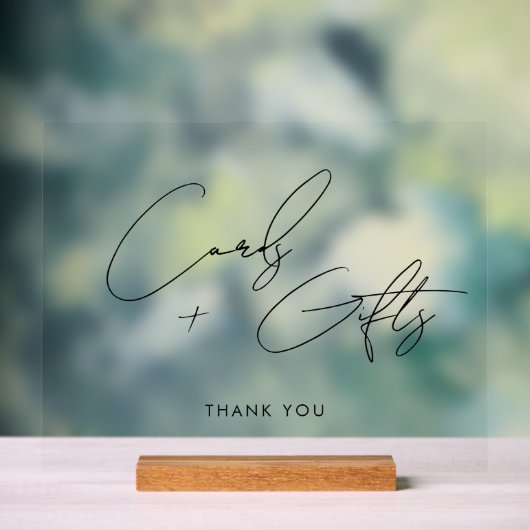 スクリプミニマルトカード+ギフト結婚ズブラック アクリルサイン (ニュートラル)