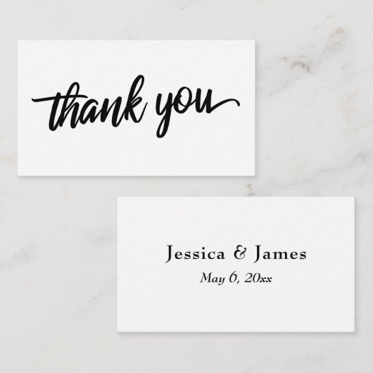 スクリプミニマルトタイポグラフィありがとうございましたカードを挿入 エンクロージャーカード (正面/裏面)