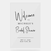 スクリプミニマルトタイポグラフィブライダルシャワーへようこそ アクリルサイン (正面)