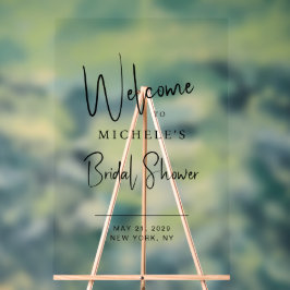 スクリプミニマルトタイポグラフィブライダルシャワーへようこそ アクリルサイン