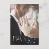 スクリプミニマルトタイポグラフィ写真QRコード結婚s 出欠カード (裏面)