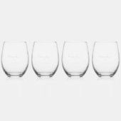 スクリプミニマルトパーソナライズされたのBridesmaidセット ステムなしワイングラス (裏面)