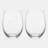 スクリプミニマルトブライドメイド・オブ・オーナー(花嫁付き添い人)結婚ズ ステムなしワイングラス (裏面)