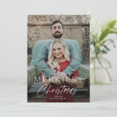 スクリプミニマルトメリークリスマス写真の休日 カード (スタンド正面)