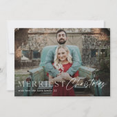 スクリプミニマルトメリークリスマス写真の休日 カード (正面)