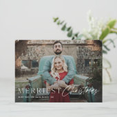 スクリプミニマルトメリークリスマス写真の休日 カード (スタンド正面)