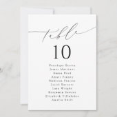 スクリプミニマルトモダンテーブル番号座席表 招待状 (正面)