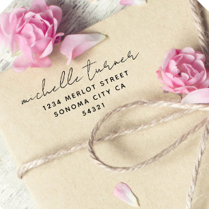 スクリプミニマルトモダン差出人住所 ラバースタンプ