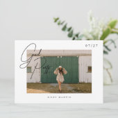 スクリプミニマルトモダン4写真の卒業 招待状 (スタンド正面)