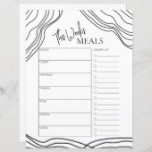 スクリプミニマルト文字ウィークリーミールプランナー (正面/裏面)