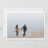 スクリプミニマルト濃緑色フォトコラージュ結婚ズ 招待状 (裏面)