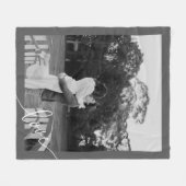 スクリプミニマルト白黒カップルの写真 フリースブランケット (正面(横))