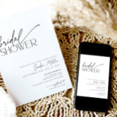 スクリプミニマルト白黒ブライダルシャワー 招待状