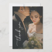 スクリプミニマルト結婚のフルフォト サンキューカード (正面)