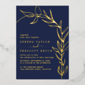 スクリプミニマルト結婚のホイル招待状 箔招待状 (正面)