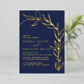 スクリプミニマルト結婚のホイル招待状 箔招待状 (立ち正面)