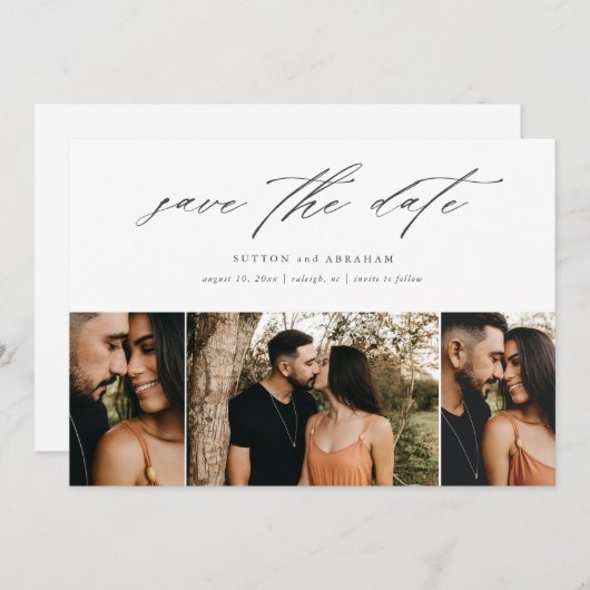 スクリプミニマルト結婚の3枚の写真 セーブザデート (正面/裏面)