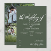 スクリプミニマルト結婚式招待状 招待状 (正面/裏面)