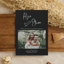 スクリプミニマルト署名ハート写真黒