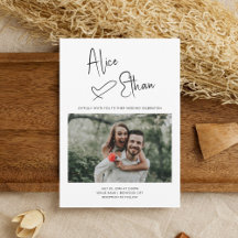 スクリプミニマルト署名ハート写真（白）