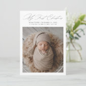 スクリプミニマルト自分の初めてのクリスマスベビーフォトカード シーズンカード (スタンド正面)