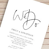 スクリプミニマルト行エレガントQRコード結婚の 招待状