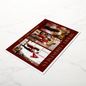 スクリプミニマルト赤メリークリスマスフォイルカード 箔シーズンカード (回転した状態)