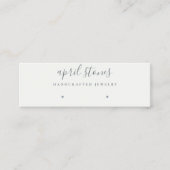 スクリプミニマルト黒灰色の白いイヤリングディスプレイ スキニー名刺 (正面)