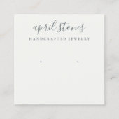 スクリプミニマルト黒灰色の白いイヤリングディスプレイ スクエア名刺 (正面)