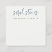スクリプミニマルト黒灰色の白いイヤリングディスプレイ スクエア名刺 (正面)